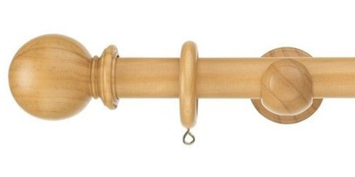 Swish Naturals 28mm Natural Oak Wooden Curtain Pole Ball Finial - Curtain Poles Emporium