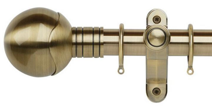 Galleria Metals 35mm Burnished Brass Curtain Pole Orb Finial - Curtain Poles Emporium