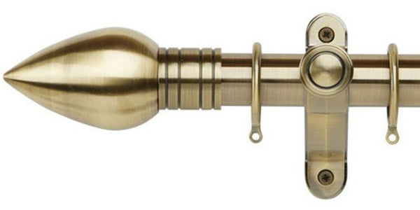 Galleria Metals 35mm Burnished Brass Curtain Pole Teardrop Finial - Curtain Poles Emporium