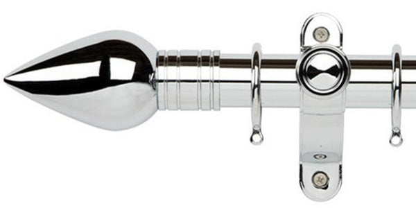 Galleria Metals 35mm Chrome Curtain Pole Teardrop Finial - Curtain Poles Emporium