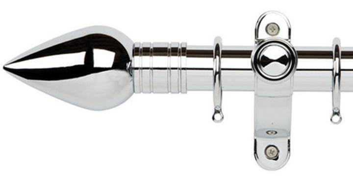 Galleria Metals 35mm Chrome Curtain Pole Teardrop Finial - Curtain Poles Emporium