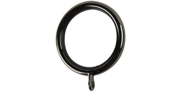 Hallis Galleria 35mm Black Nickel Curtain Pole Rings (Pack 6) - Curtain Poles Emporium
