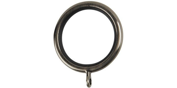 Hallis Galleria 35mm Brushed Silver Curtain Pole Rings (Pack 6) - Curtain Poles Emporium