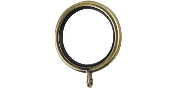 Hallis Galleria 35mm Burnished Brass Curtain Pole Rings (Pack 6) - Curtain Poles Emporium