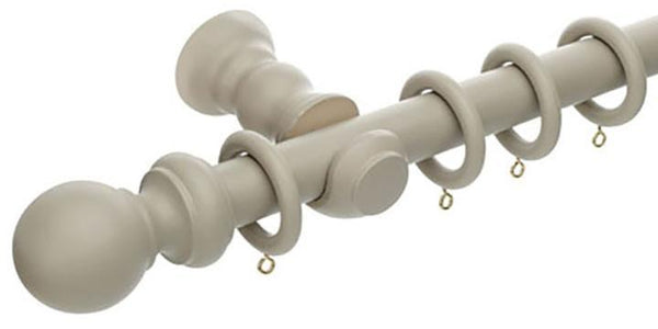 Hallis Honister 28mm Cafe Latte Wooden Curtain Pole - Curtain Poles Emporium