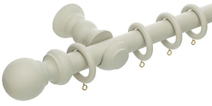 Hallis Honister 28mm French Grey Wooden Curtain Pole - Curtain Poles Emporium