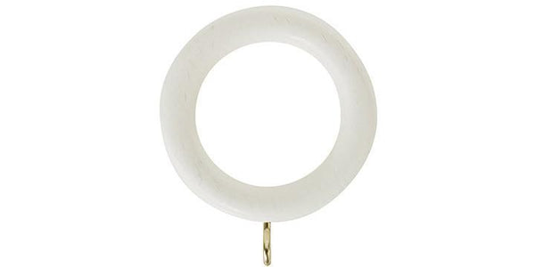 Hallis Honister 28mm Linen White Curtain Pole Rings - Curtain Poles Emporium
