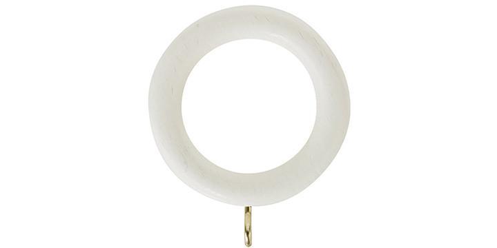 Hallis Honister 28mm Linen White Curtain Pole Rings - Curtain Poles Emporium