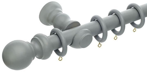 Hallis Honister 28mm Pale Slate Wooden Curtain Pole - Curtain Poles Emporium