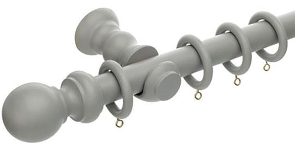 Hallis Honister 28mm Truffle Wooden Curtain Pole - Curtain Poles Emporium