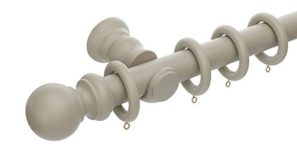 Hallis Honister 35mm Cafe Latte Wooden Curtain Pole - Curtain Poles Emporium