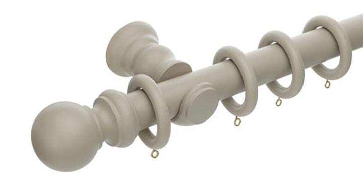 Hallis Honister 35mm Cafe Latte Wooden Curtain Pole - Curtain Poles Emporium