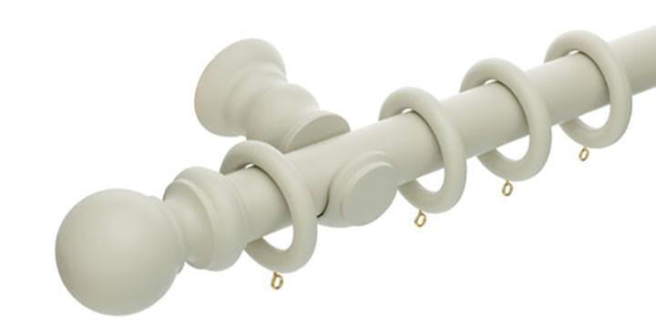 Hallis Honister 35mm French Grey Wooden Curtain Pole - Curtain Poles Emporium