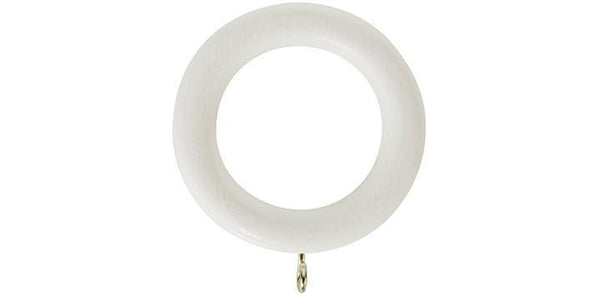 Hallis Honister 35mm Linen White Curtain Pole Rings - Curtain Poles Emporium