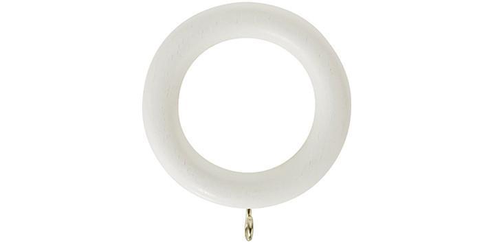 Hallis Honister 35mm Linen White Curtain Pole Rings - Curtain Poles Emporium