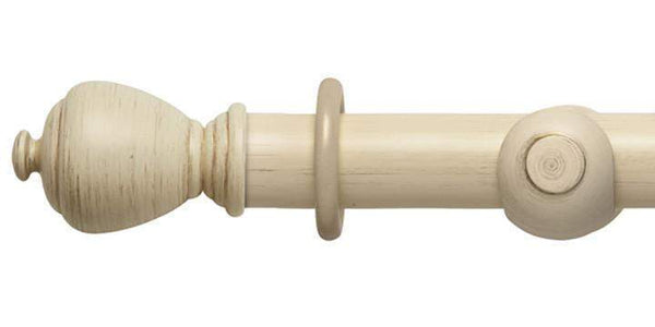 Hallis Modern Country 45mm Brushed Cream Curtain Pole Sugar Pot Finial - Curtain Poles Emporium