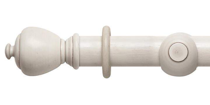 Hallis Modern Country 45mm Brushed Ivory Curtain Pole Sugar Pot Finial - Curtain Poles Emporium