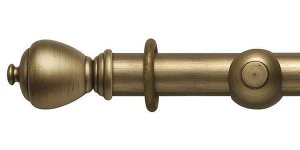 Hallis Modern Country 45mm Gold Black Curtain Pole Sugar Pot Finial - Curtain Poles Emporium