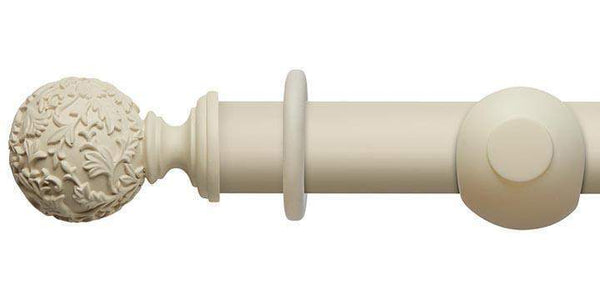 Hallis Modern Country 45mm Pearl Curtain Pole Floral Ball Finial - Curtain Poles Emporium