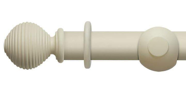 Hallis Modern Country 45mm Pearl Curtain Pole Ribbed Ball Finial - Curtain Poles Emporium