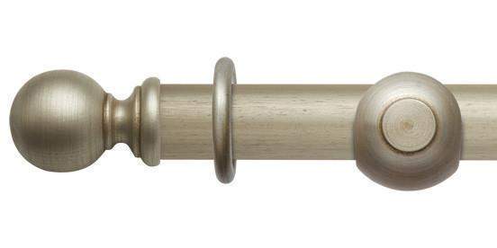 Hallis Modern Country 45mm Satin Silver Curtain Pole Ball Finial - Curtain Poles Emporium