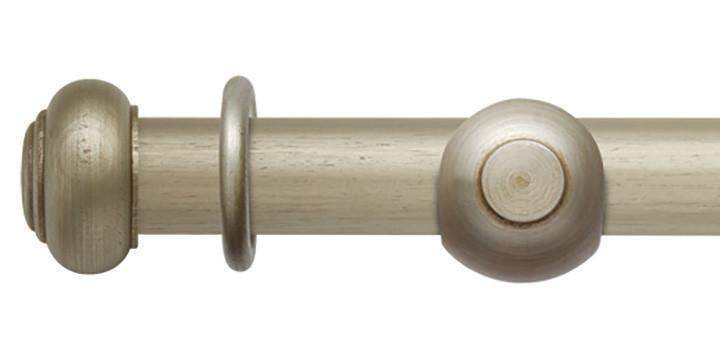 Hallis Modern Country 45mm Satin Silver Curtain Pole Button Finial - Curtain Poles Emporium