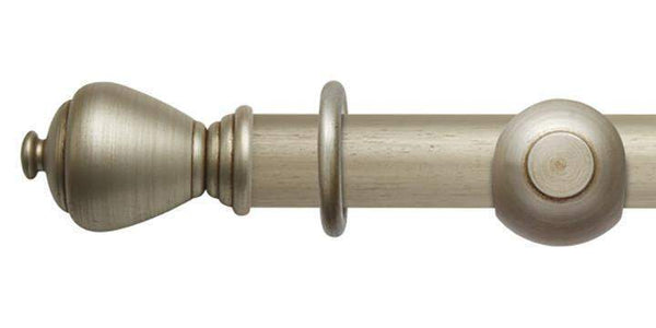 Hallis Modern Country 45mm Satin Silver Curtain Pole Sugar Pot Finial - Curtain Poles Emporium