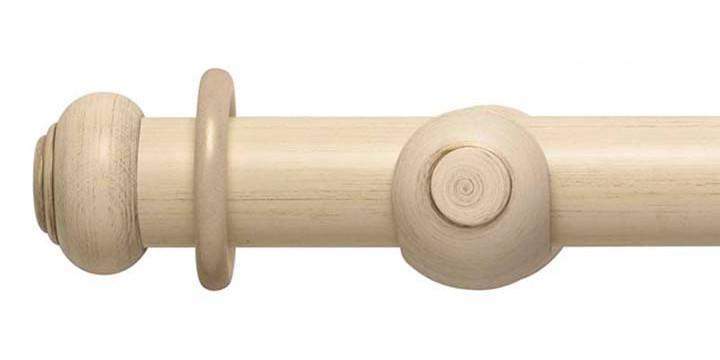 Hallis Modern Country 55mm Brushed Cream Pole Button finial - Curtain Poles Emporium