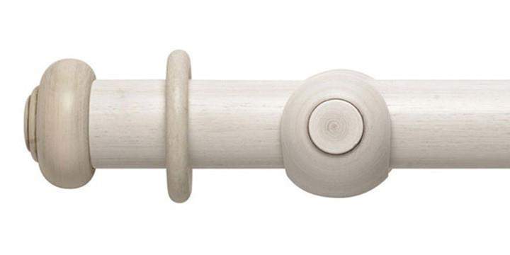 Hallis Modern Country 55mm Brushed Ivory Pole Button finial - Curtain Poles Emporium