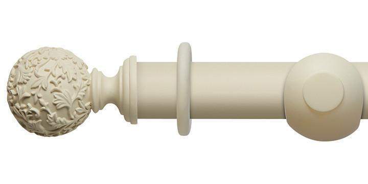 Hallis Modern Country 55mm Pearl Curtain Pole Floral Ball finial - Curtain Poles Emporium