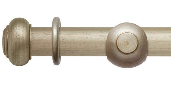 Hallis Modern Country 55mm Satin Silver Pole Button Finial - Curtain Poles Emporium
