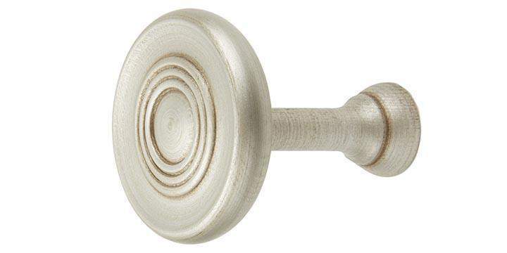 Hallis Modern Country Satin Silver Wooden Holdback - Curtain Poles Emporium