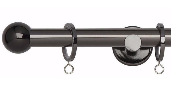 Hallis Neo Original 19mm Black Nickel Curtain Pole Ball Finial - Curtain Poles Emporium