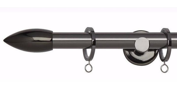 Hallis Neo Original 19mm Black Nickel Curtain Pole Bullet Finial - Curtain Poles Emporium
