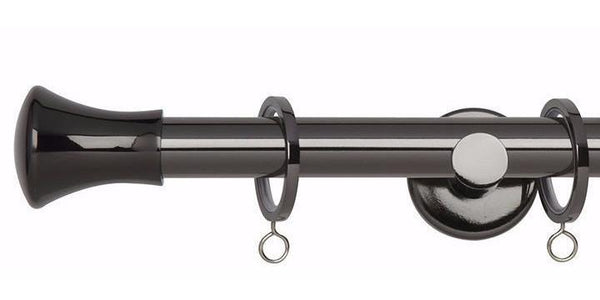 Hallis Neo Original 19mm Black Nickel Curtain Pole Trumpet Finial - Curtain Poles Emporium
