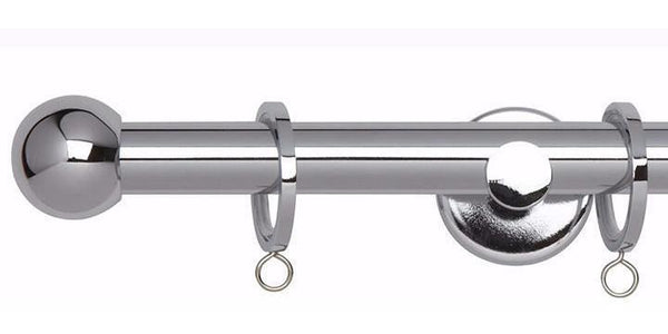 Hallis Neo Original 19mm Chrome Curtain Pole Ball Finial - Curtain Poles Emporium