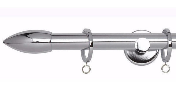 Hallis Neo Original 19mm Chrome Curtain Pole Bullet Finial - Curtain Poles Emporium