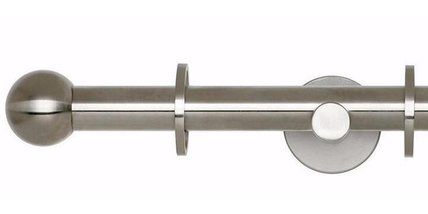 Hallis Neo Original 19mm Stainless Steel Effect Curtain Pole Ball Finial - Curtain Poles Emporium