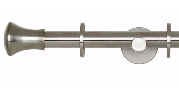 Hallis Neo Original 19mm Stainless Steel Effect Curtain Pole Trumpet Finial - Curtain Poles Emporium