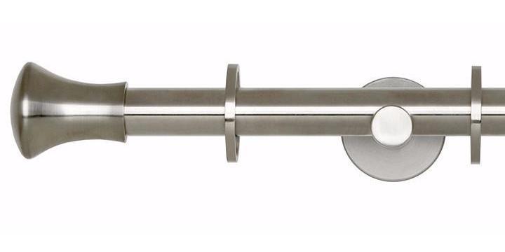 Hallis Neo Original 19mm Stainless Steel Effect Curtain Pole Trumpet Finial - Curtain Poles Emporium