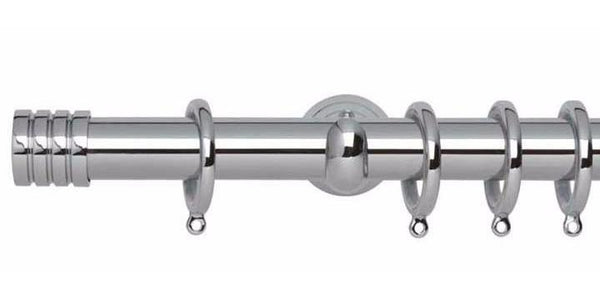 Hallis Neo Original 28mm Chrome Curtain Pole Stud Finial Cup Bracket - Curtain Poles Emporium
