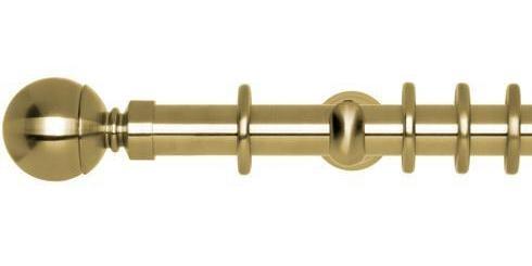 Hallis Neo Original 28mm Spun Brass Curtain Pole Ball Finial Cup Bracket - Curtain Poles Emporium