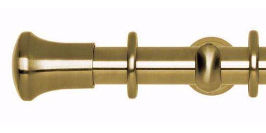 Hallis Neo Original 28mm Spun Brass Curtain Pole Trumpet Finial Cup Bracket - Curtain Poles Emporium