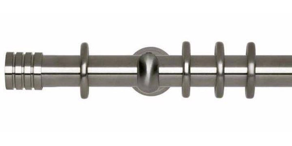 Hallis Neo Original 28mm Stainless Steel Effect Curtain Pole Stud Finial Cup Bracket - Curtain Poles Emporium