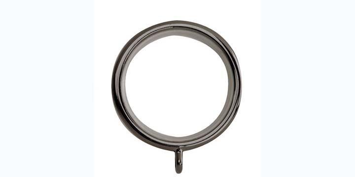 Hallis Neo 28mm Black Nickel Curtain Pole Rings - Curtain Poles Emporium