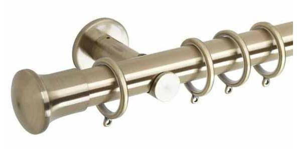 Hallis Neo Original 35mm Spun Brass Curtain Pole Trumpet Finial Cylinder Bracket - Curtain Poles Emporium