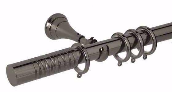Hallis Neo Premium 28mm Black Nickel Curtain Pole Wired Barrel Finial - Curtain Poles Emporium