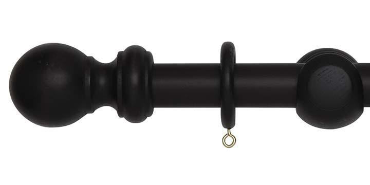 Hallis Woodline 28mm Black Curtain Pole - Curtain Poles Emporium