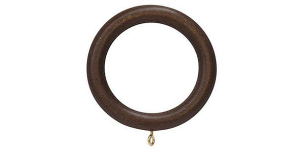 Hallis Woodline 28mm Dark Oak Curtain Pole Rings - Curtain Poles Emporium