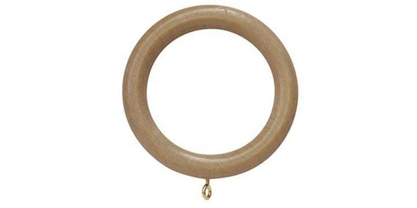 Hallis Woodline 28mm Light Oak Curtain Pole Rings - Curtain Poles Emporium
